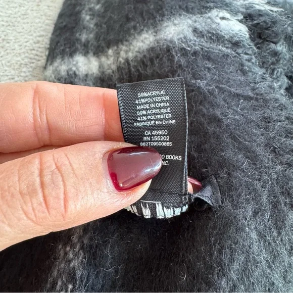 Blanket Winter Scarf Wrap with Fringe  Tartan Plaid Oversized - Picture 6 of 11